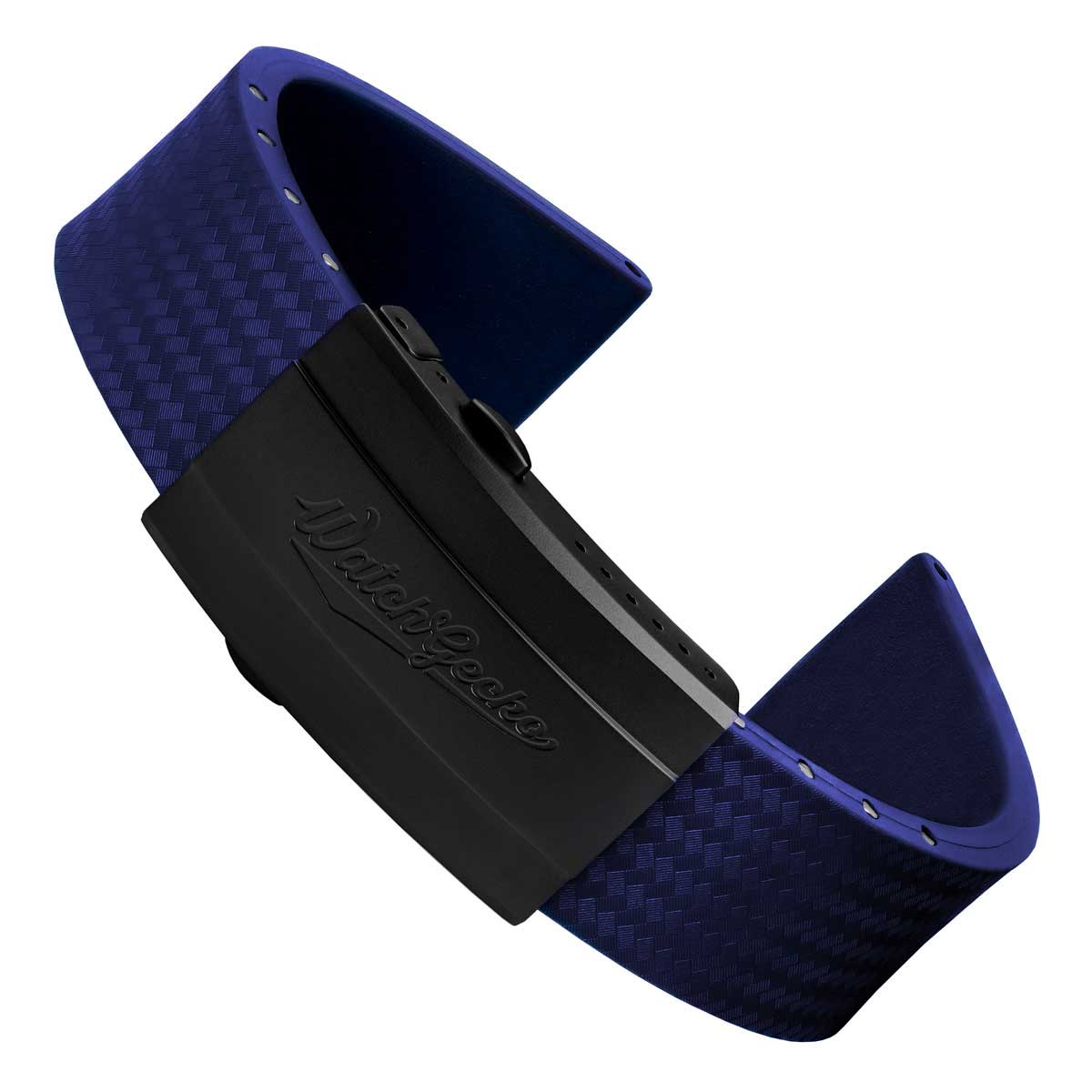 400 CTS Italian Rubber Divers Reversible Watch Strap - Royal Blue - Brushed / Polished