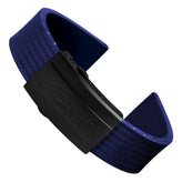 400 CTS Italian Rubber Divers Reversible Watch Strap - Royal Blue - Brushed / Polished