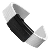 WatchGecko 400 Italian Rubber Divers Reversible Watch Strap - White  - IP Black