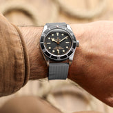 WatchGecko 400 Italian Rubber Divers Reversible Watch Strap - Cloud Grey - Brushed / Polished