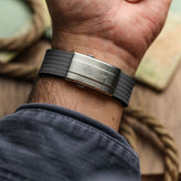 WatchGecko 400 Italian Rubber Divers Reversible Watch Strap - Anthracite  - Brushed / Polished Buckle