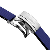 400 CTS Italian Rubber Divers Reversible Watch Strap - Royal Blue - Brushed / Polished