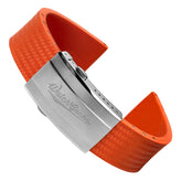 WatchGecko 400 Italian Rubber Divers Reversible Watch Strap - Orange - Brushed/Polished