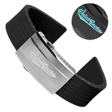 WatchGecko 400 Italian Rubber Divers Reversible Watch Strap - Black - Super Luminova