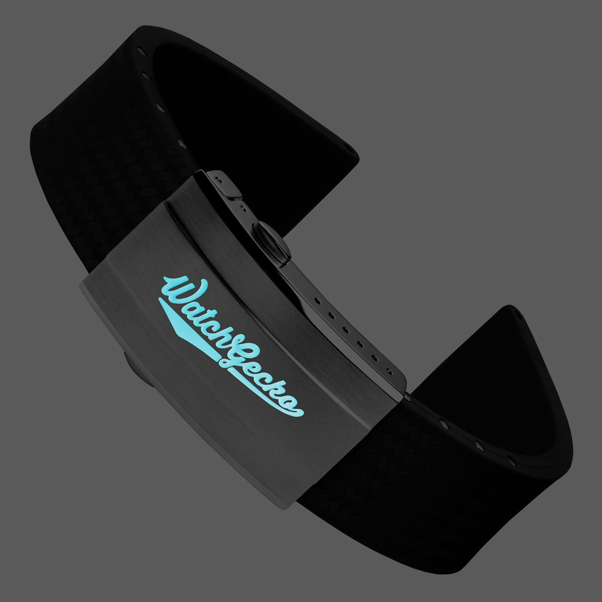400 CTS Italian Rubber Divers Reversible Watch Strap - Black - Brushed / Polished