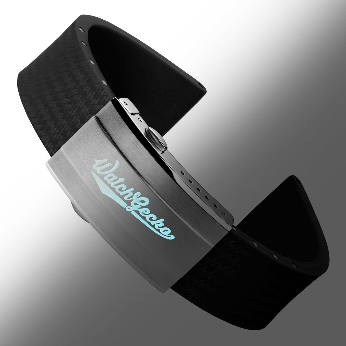 400 CTS Italian Rubber Divers Reversible Watch Strap - Black - Brushed / Polished