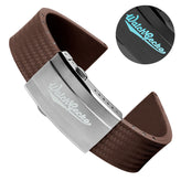 WatchGecko 400 Italian Rubber Divers Reversible Watch Strap - Brown - Super Luminova