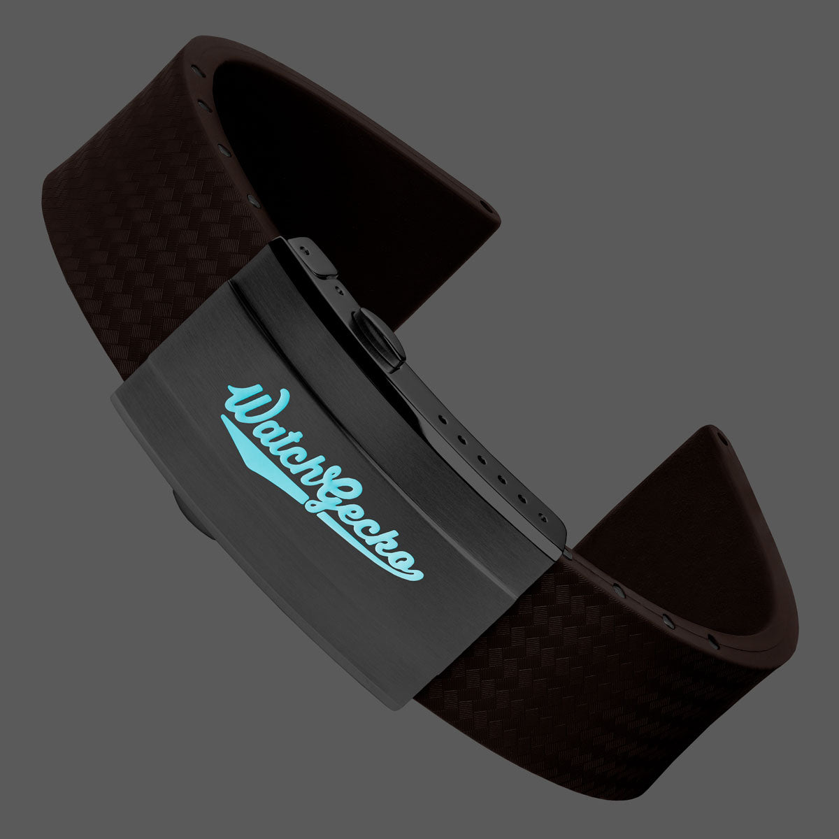 400 CTS Italian Rubber Divers Reversible Watch Strap - Brown - Brushed / Polished Buckle