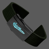 400 CTS Italian Rubber Divers Reversible Watch Strap - Military Green - Brushed / Polished