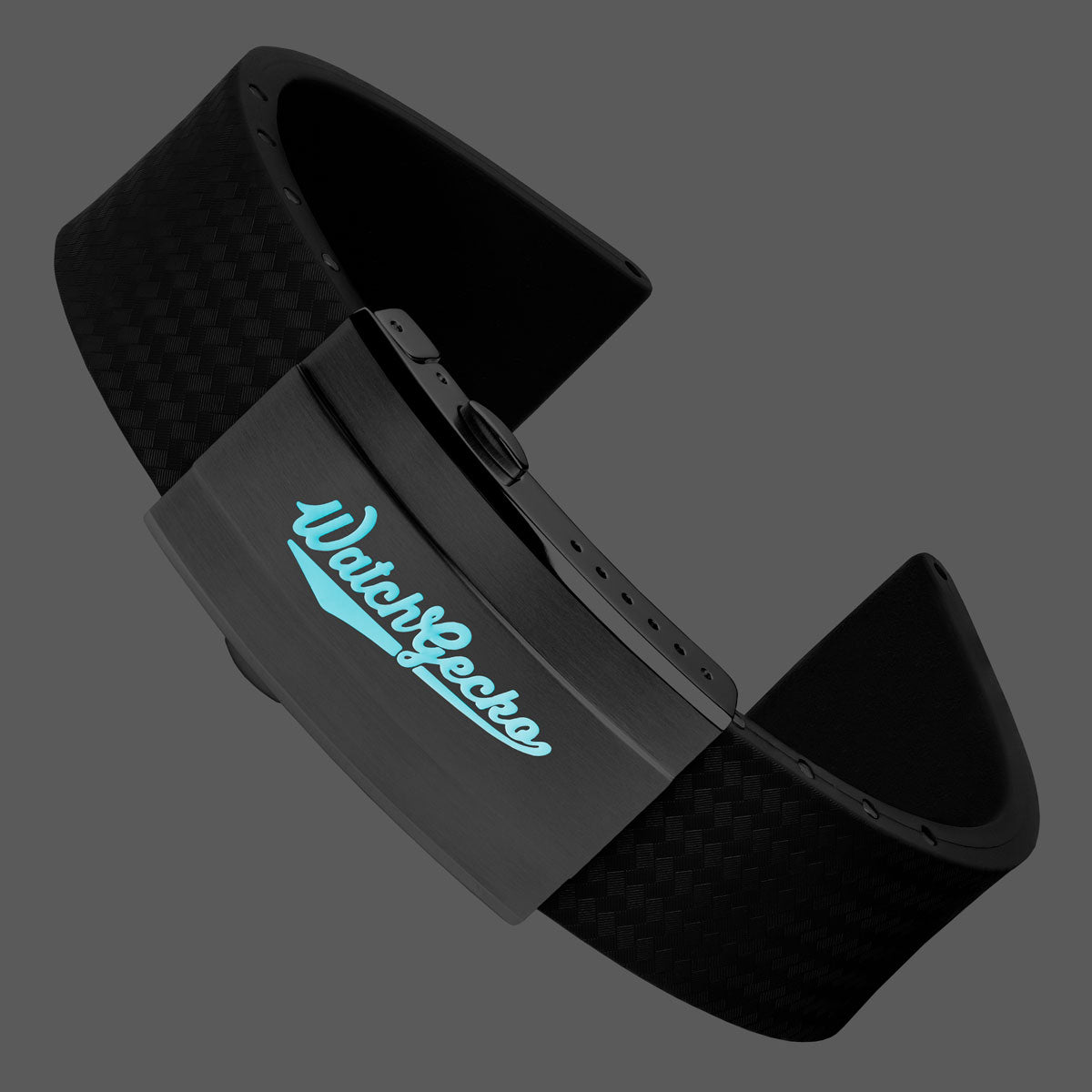 400 CTS Italian Rubber Divers Reversible Watch Strap - Anthracite  - Brushed / Polished Buckle