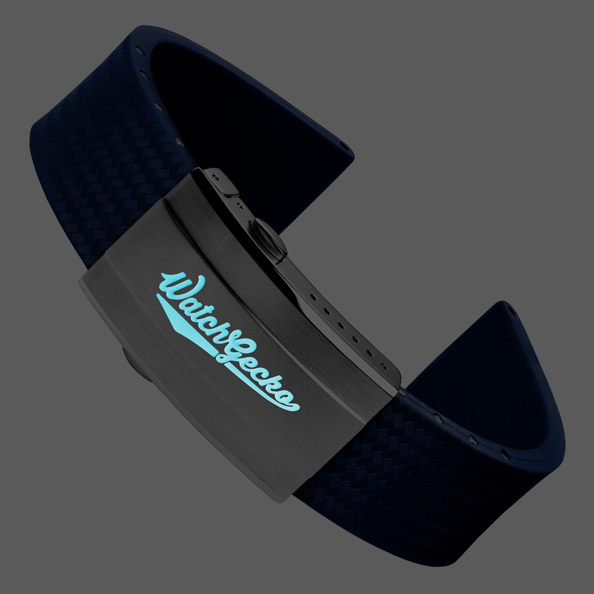 400 CTS Italian Rubber Divers Reversible Watch Strap - Royal Blue - Brushed / Polished