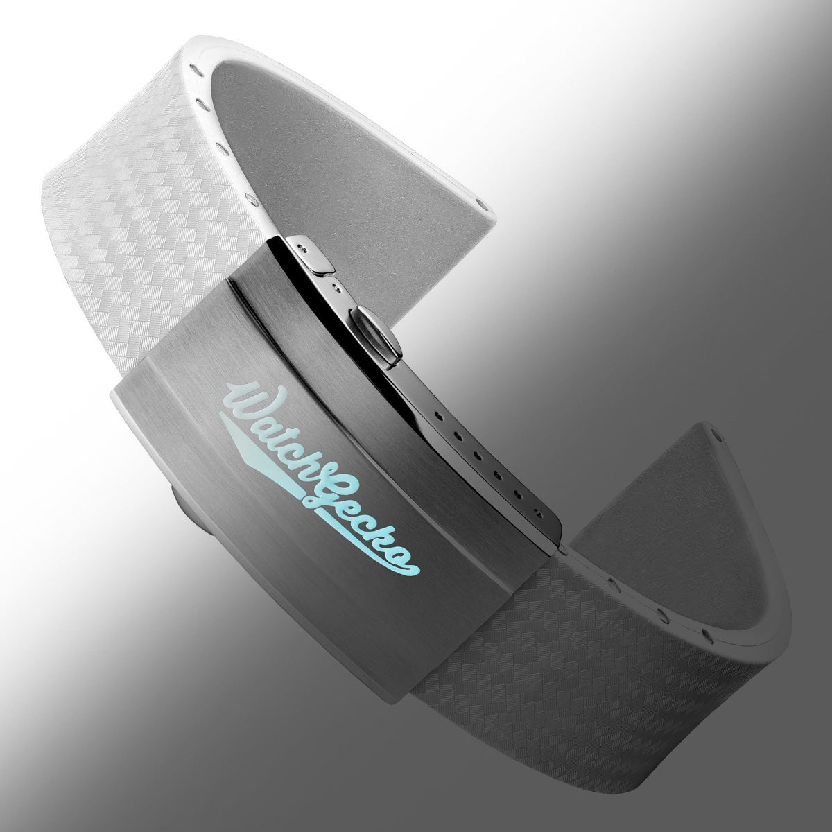 400 CTS Italian Rubber Divers Reversible Watch Strap - White  - Brushed / Polished