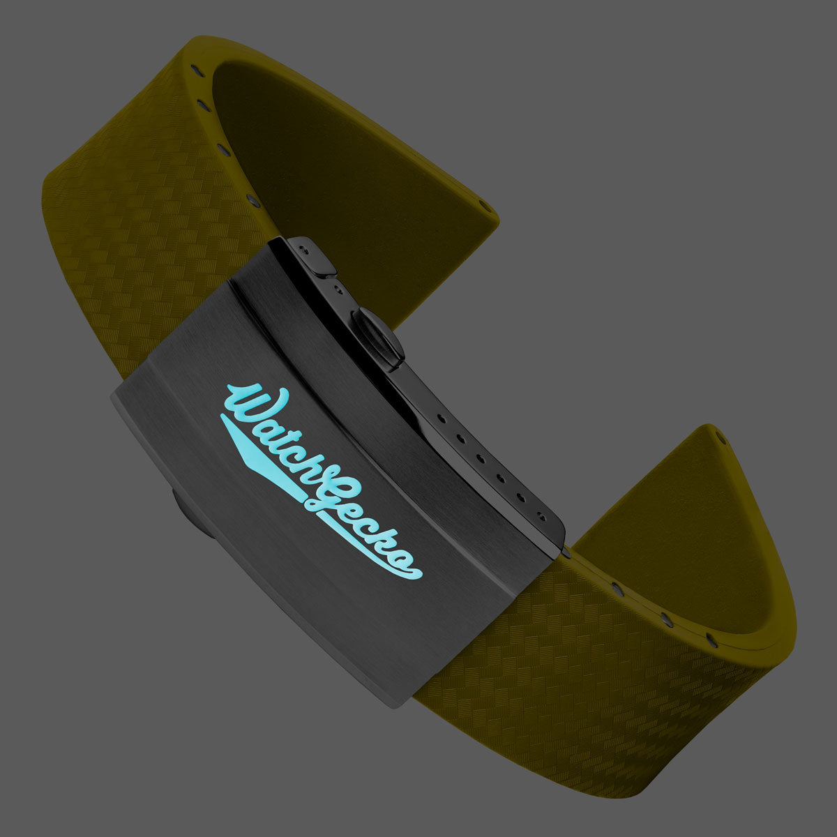 400 CTS Italian Rubber Divers Reversible Watch Strap - Yellow - Brushed / Polished Buckle