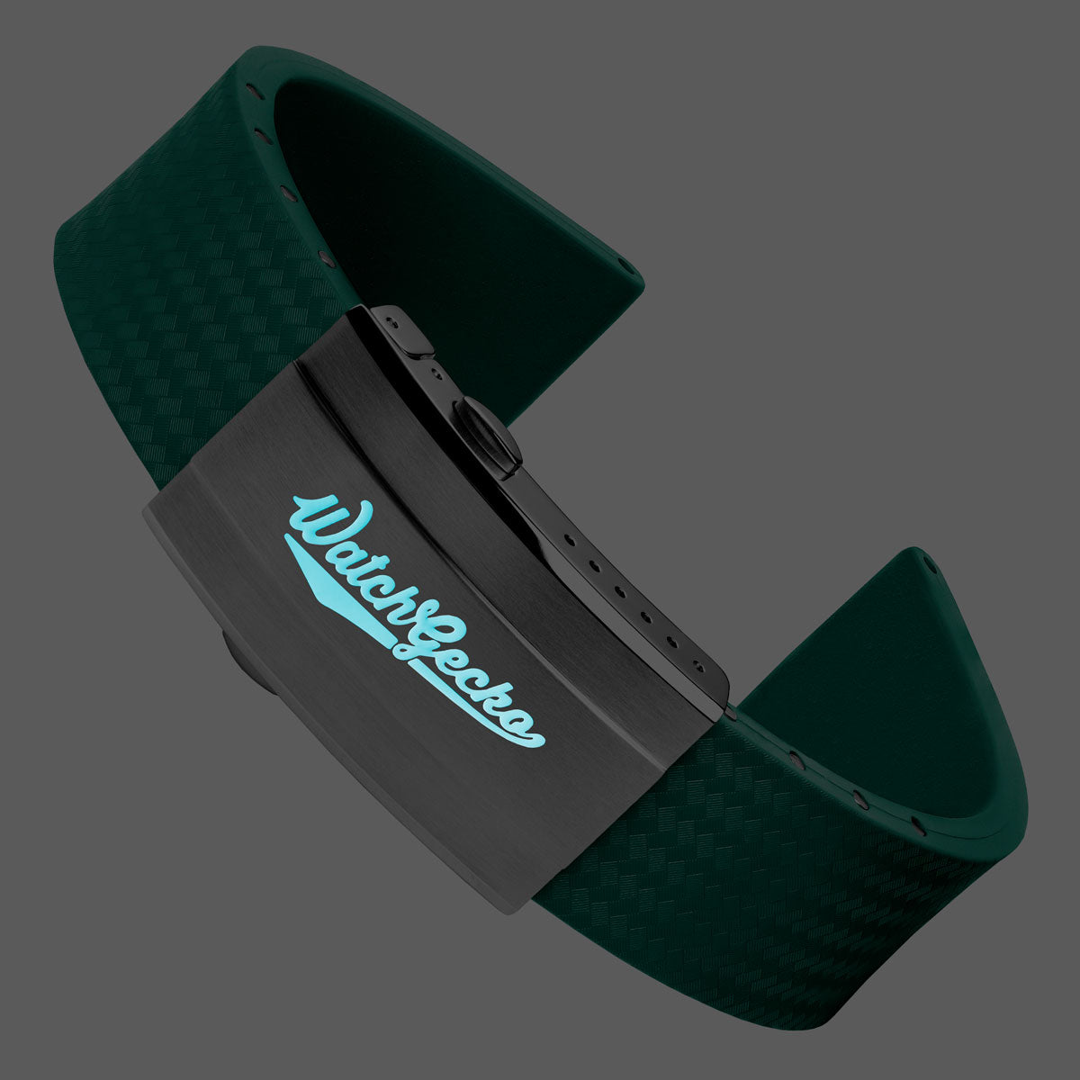 400 CTS Italian Rubber Divers Reversible Watch Strap - Capri Sea - Brushed / Polished Buckle