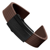 WatchGecko 400 Italian Rubber Divers Reversible Watch Strap - Brown - IP Black