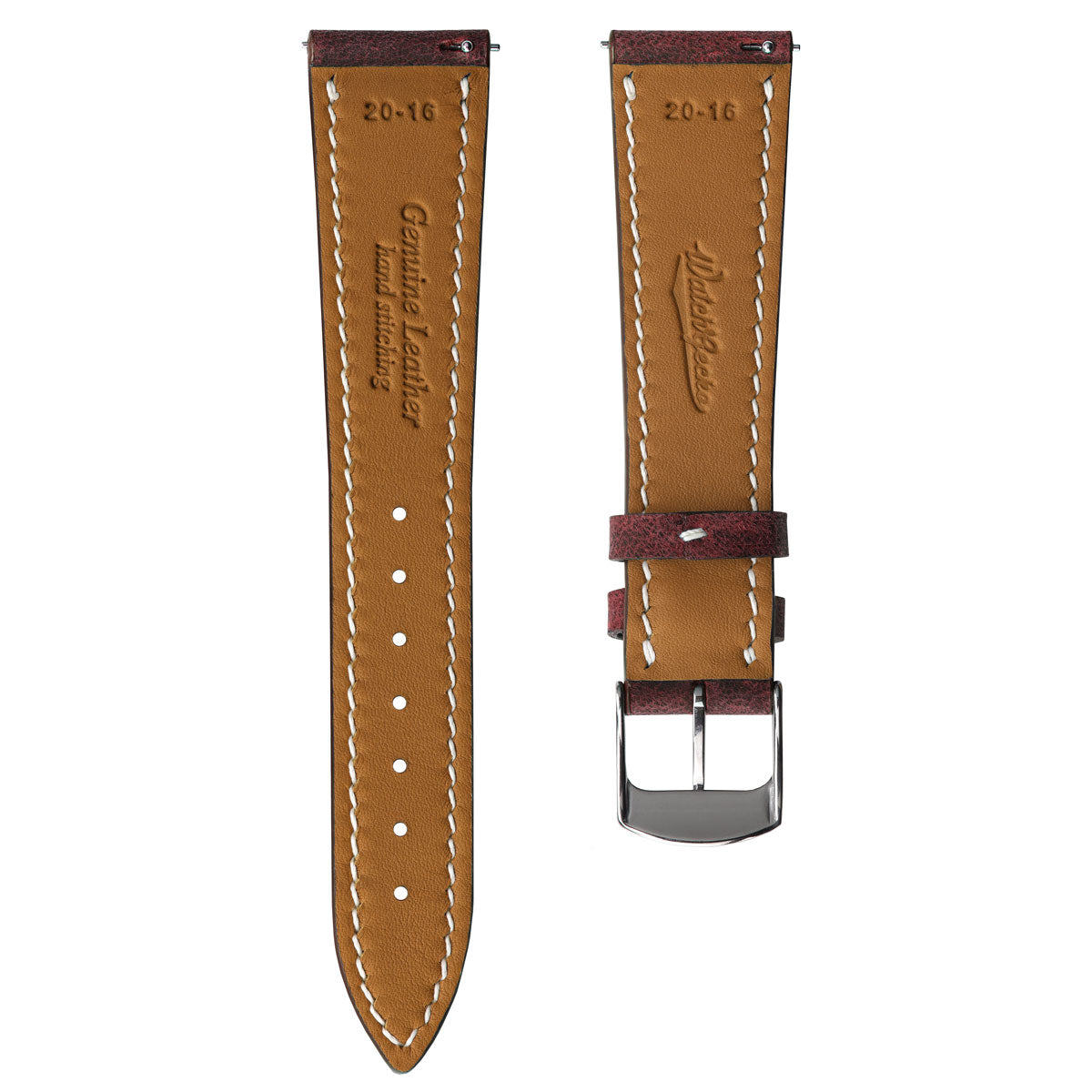 Hanley Crazy Horse Leather Watch Strap - Bordeaux