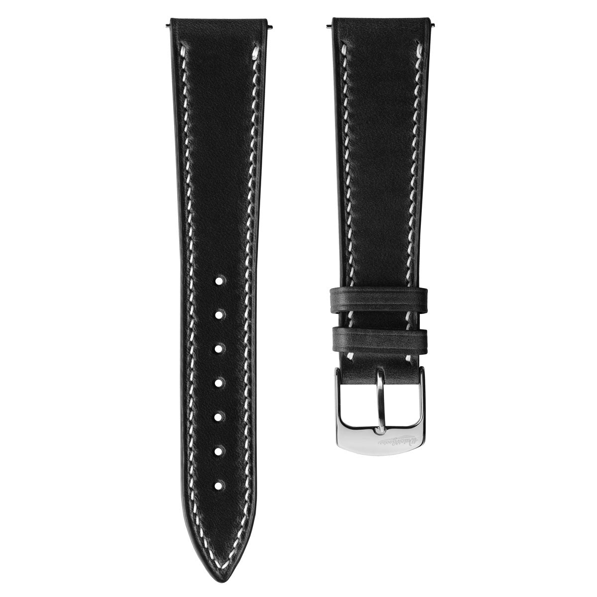 Hanley Horween Chromexcel Leather Watch Strap - Black | WatchGecko