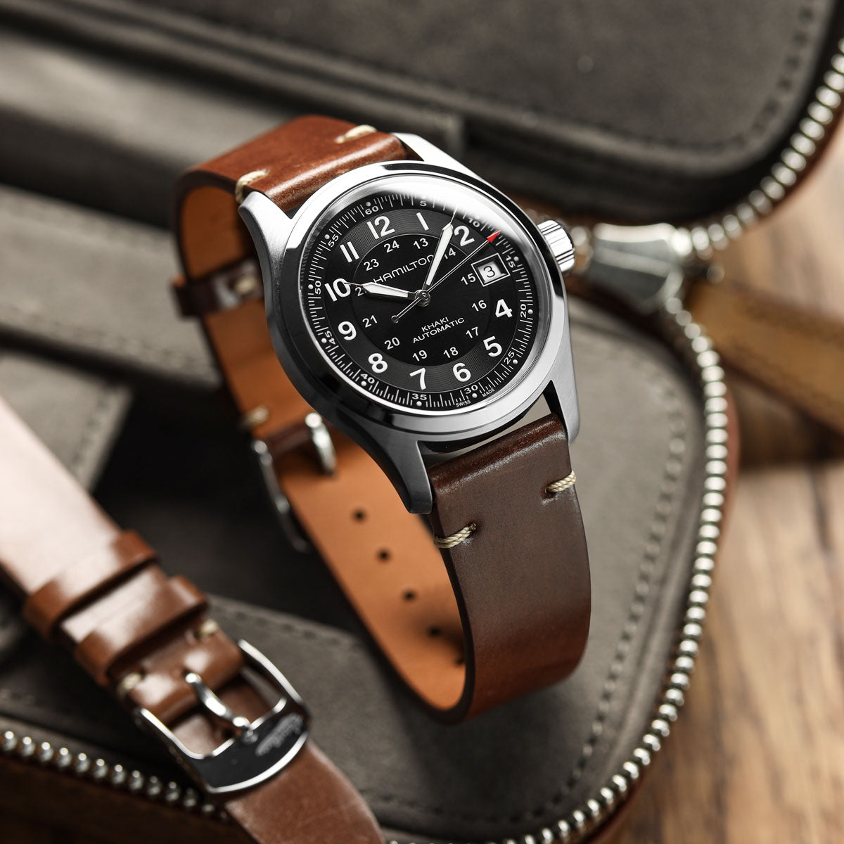 Cromford Horween Shell Cordovan Leather Watch Strap - Dark Brown