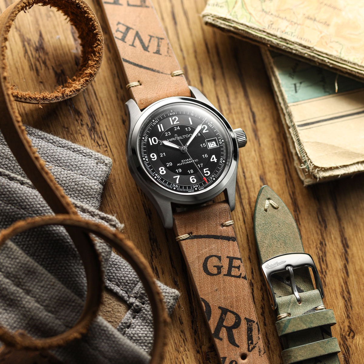 Newham Inverted Horween Shell Cordovan Watch Strap - Hunter Green
