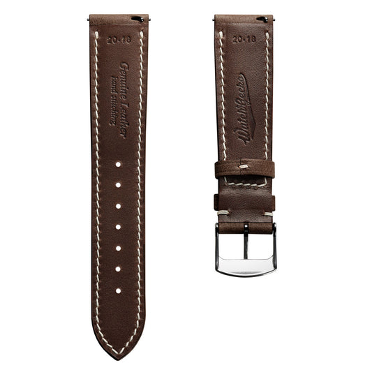 Lerano Tuscan Padded Leather Watch Strap - Medium Brown