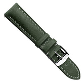 Lerano Tuscan Padded Leather Watch Strap - Green