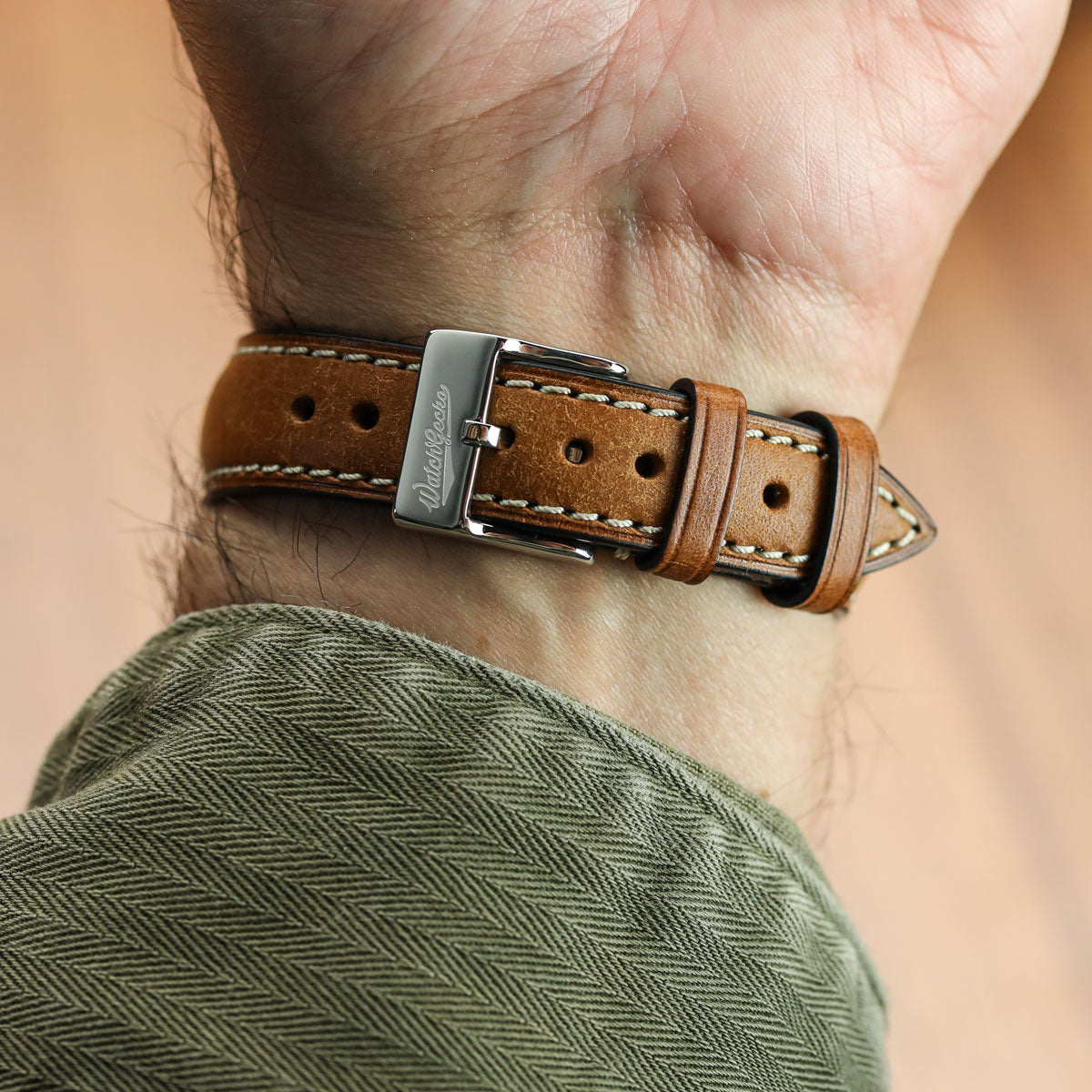 Original Highley Half Padded Martino Italian Leather Watch Strap - Gold