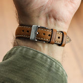 Original Highley Half Padded Martino Italian Leather Watch Strap - Gold