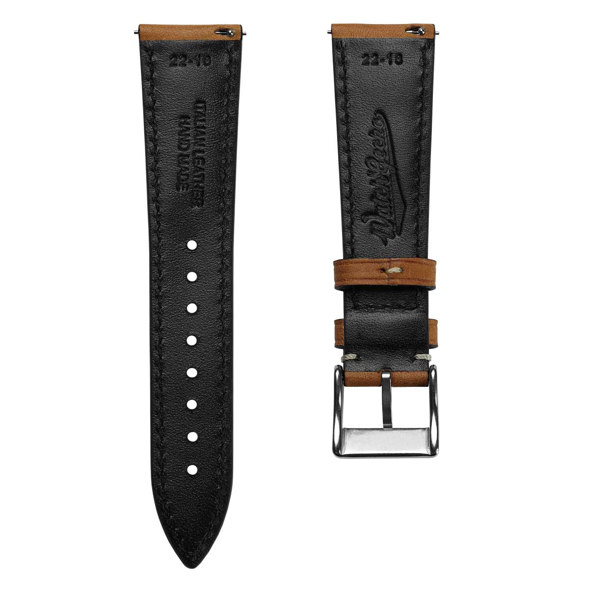 Original Highley Half Padded Martino Italian Leather Watch Strap - Gold
