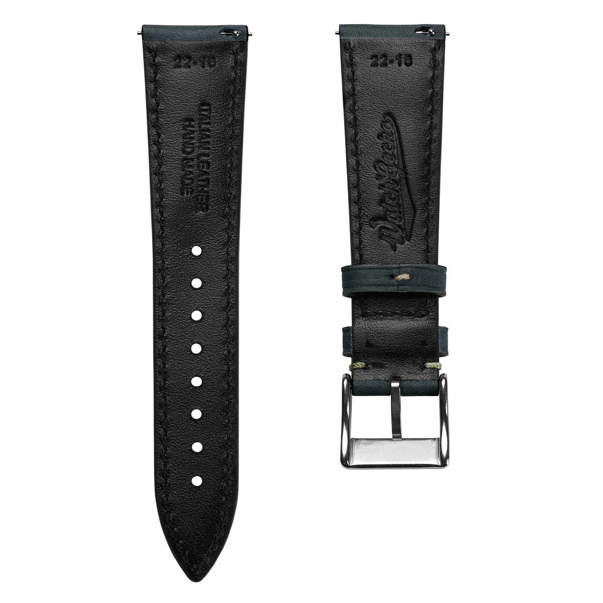 Original Highley Half Padded Martino Italian Leather Watch Strap - Jeans Blue