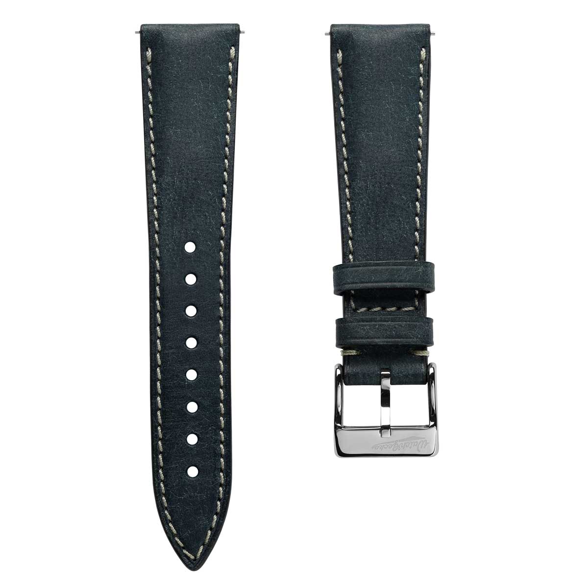 Original Highley Half Padded Martino Italian Leather Watch Strap - Jeans Blue