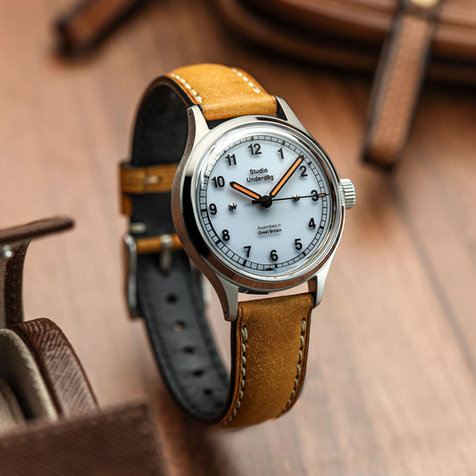 Original Highley Half Padded Martino Italian Leather Watch Strap - Wheatfield