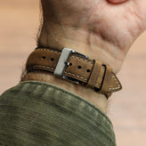 Original Highley Padded Crazy Horse Italian Leather Watch Strap - Gold