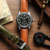 Highley Padded Minerva Italian Leather Watch Strap - Coral