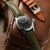 Highley Padded Minerva Italian Leather Watch Strap - Coral
