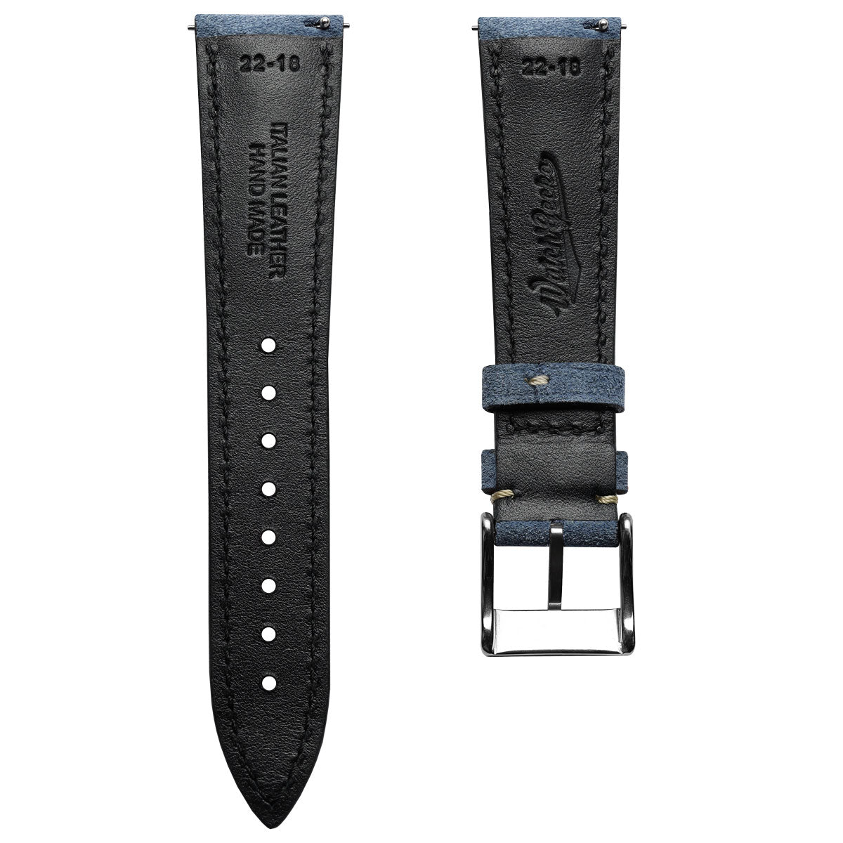 Original Highley Padded Suede Italian Leather Watch Strap - Indigo