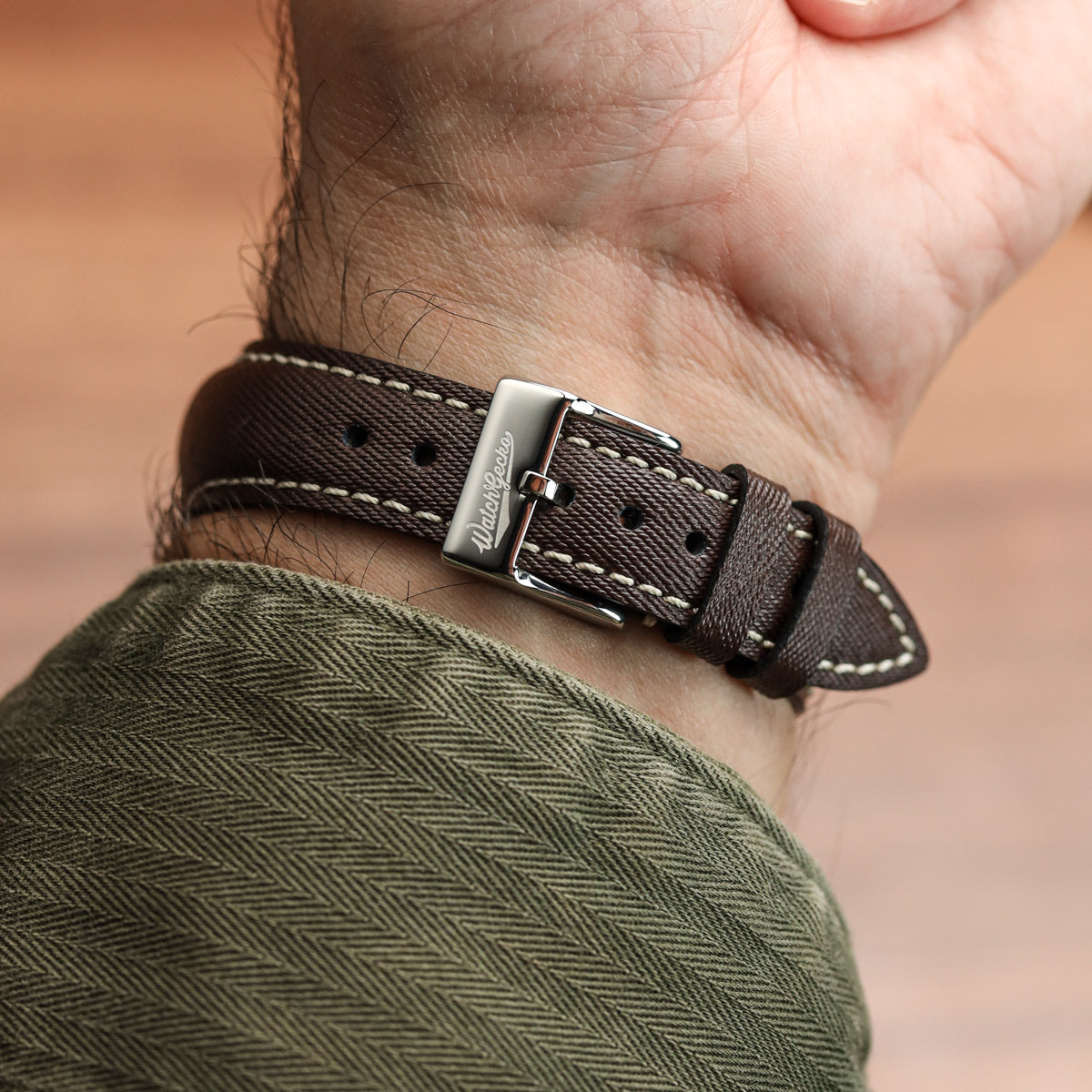 Original Highley Padded Denim Italian Leather Watch Strap - Black