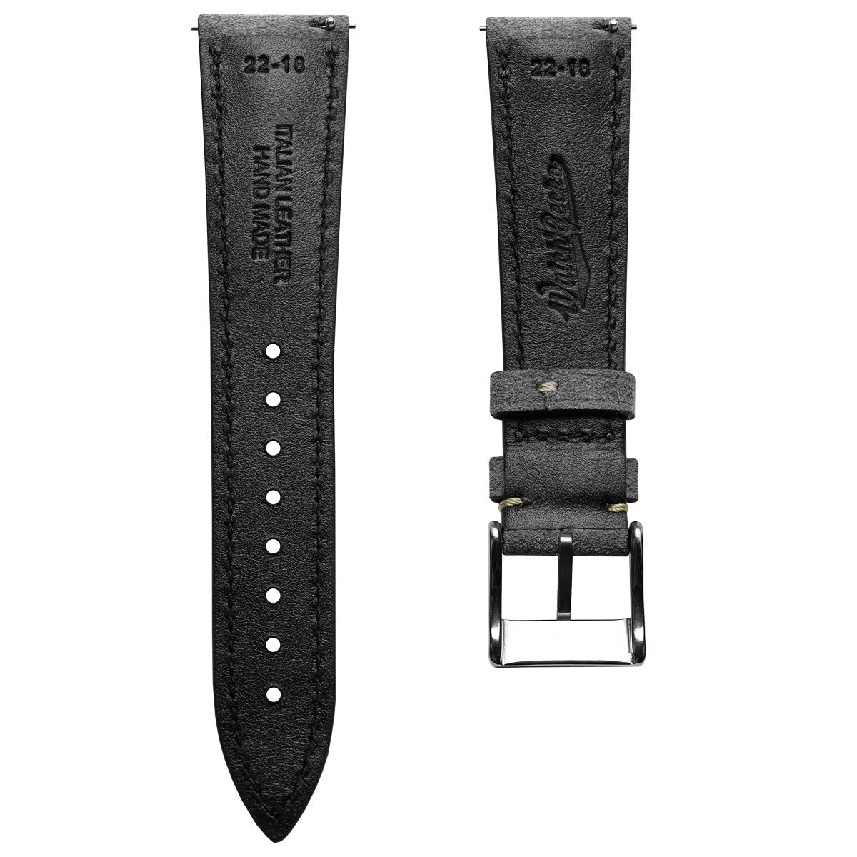 Original Highley Padded Suede Italian Leather Watch Strap - Antracite
