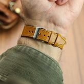 Missouri Vintage Leather Watch Strap - Amber Tan