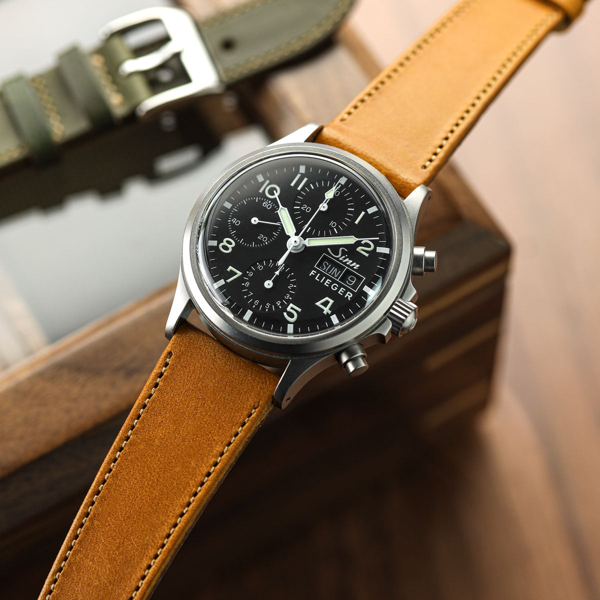 Missouri Vintage Leather Watch Strap - Amber Tan