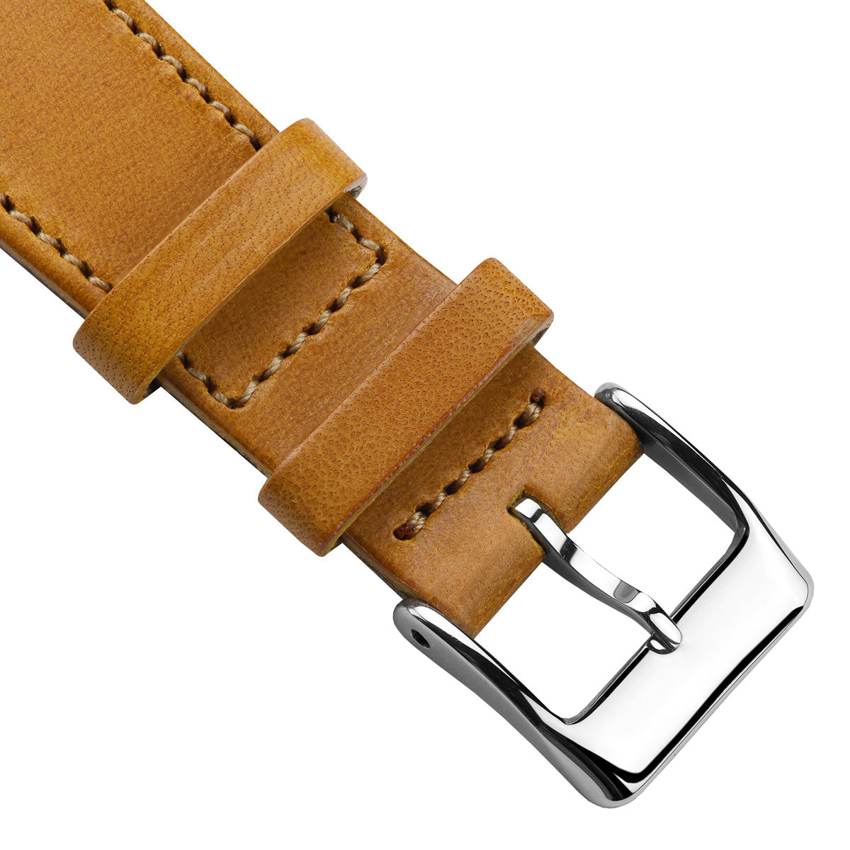 Missouri Vintage Leather Watch Strap - Amber Tan