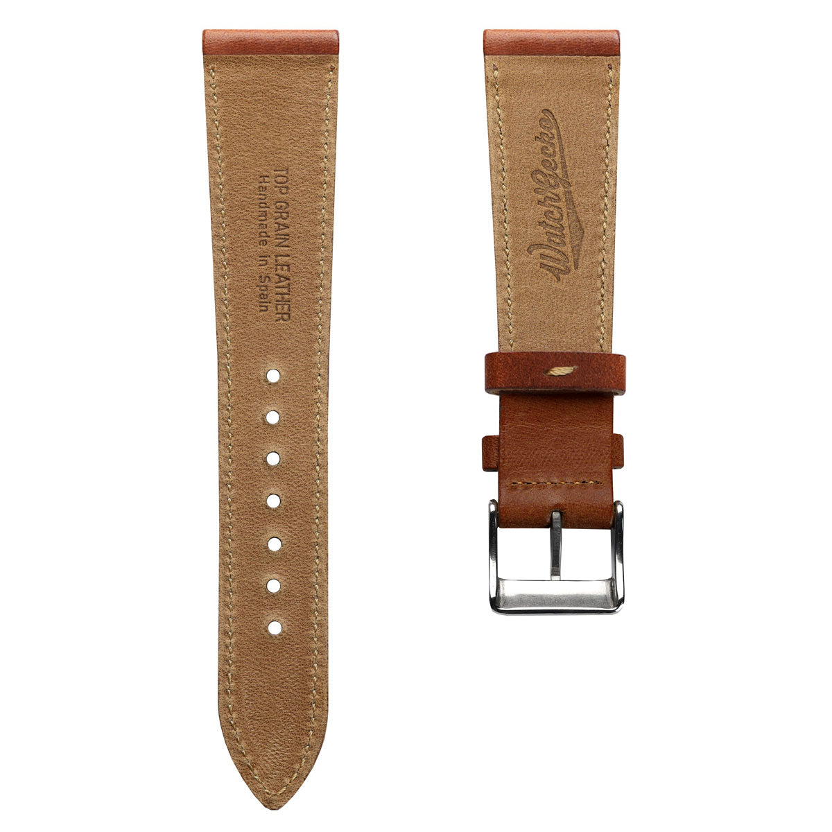 Missouri Vintage Leather Watch Strap - Saddle Brown