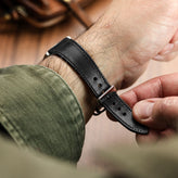 Missouri Vintage Leather Watch Strap - Noir