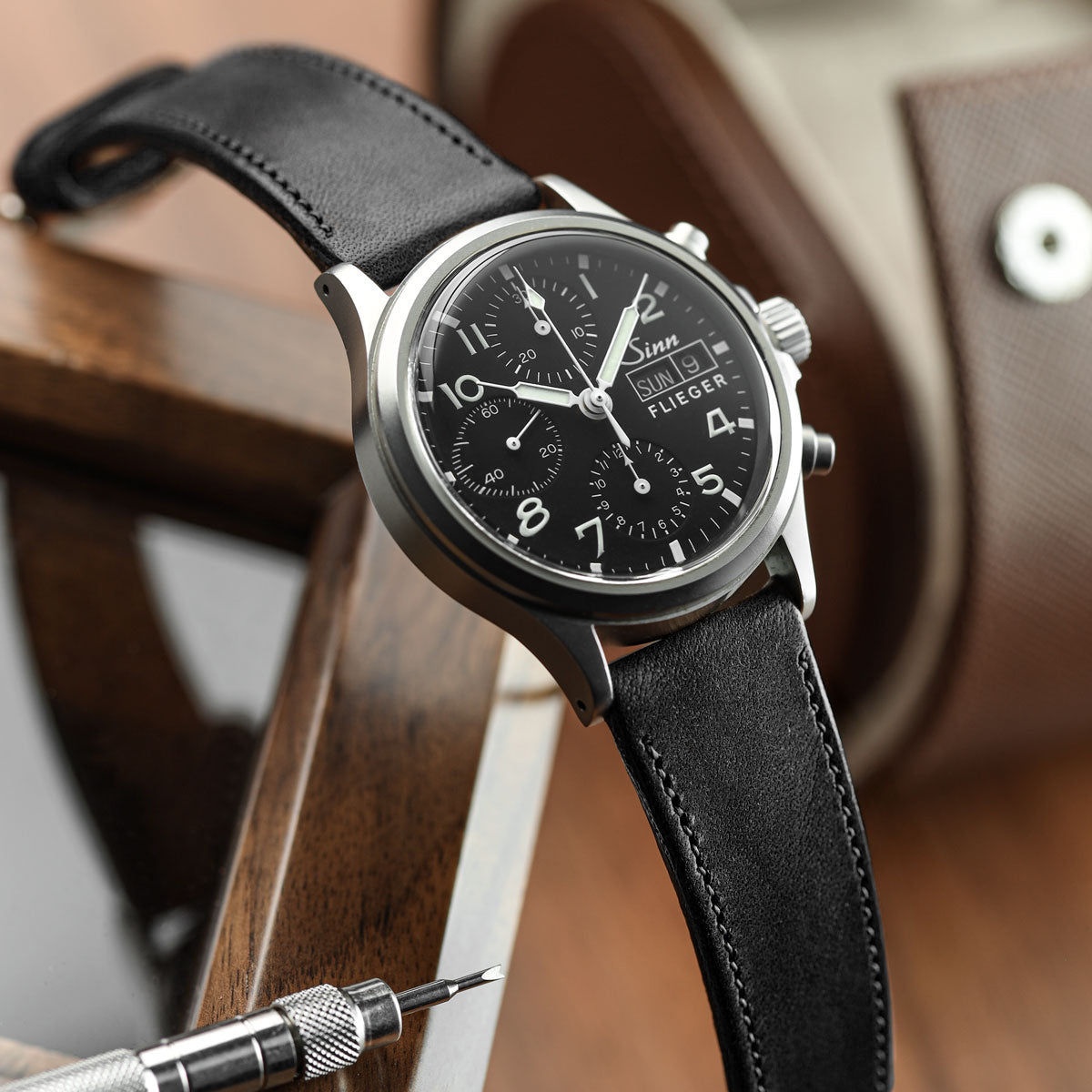 Missouri Vintage Leather Watch Strap - Noir