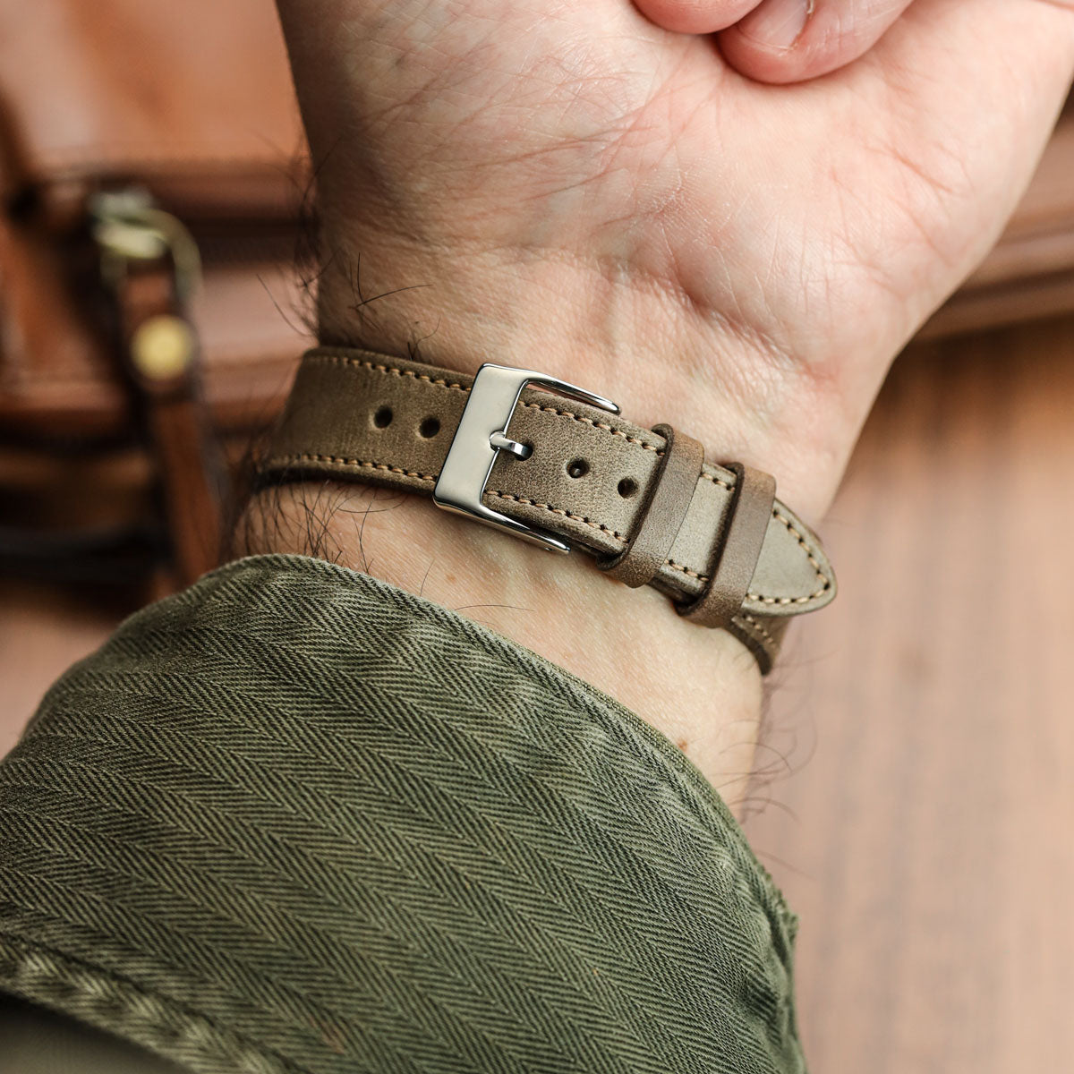 Missouri Vintage Leather Watch Strap - Natural