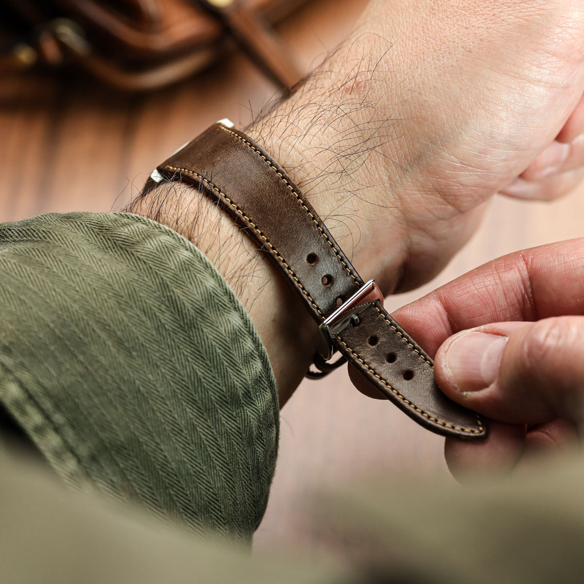 Missouri Vintage Leather Watch Strap - Espresso