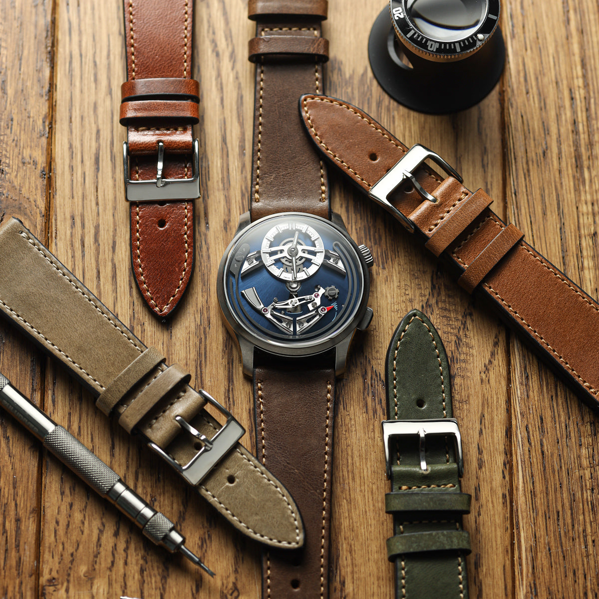 Missouri Vintage Leather Watch Strap - Espresso