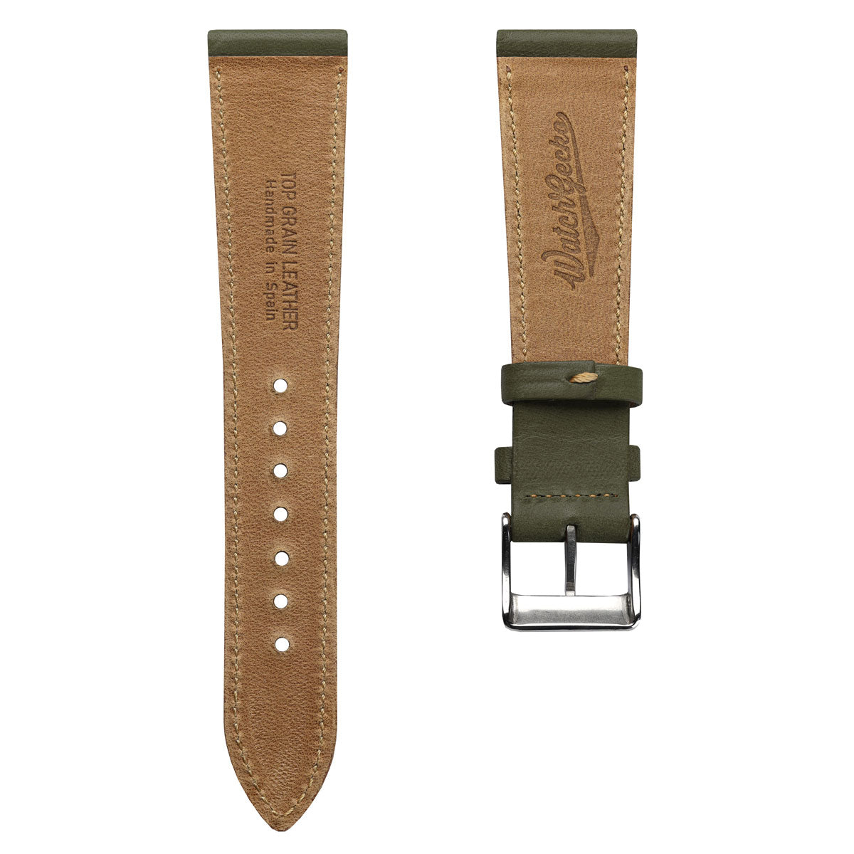 Missouri Vintage Leather Watch Strap - Olive