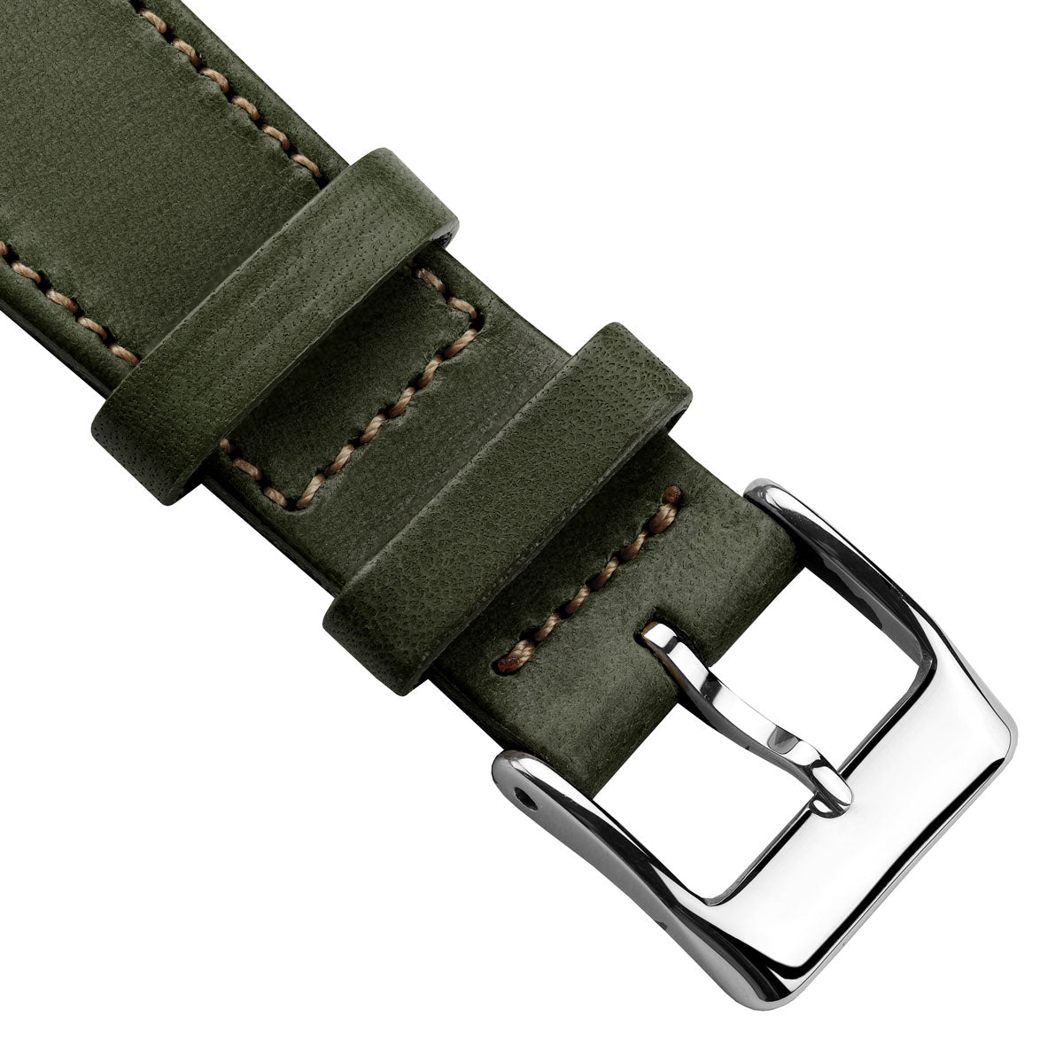 Missouri Vintage Leather Watch Strap - Olive