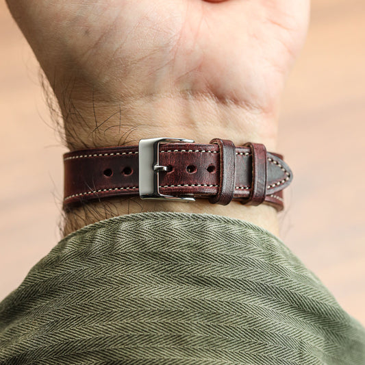 Hatherly Badalassi Caro - Burgundy/Beige Stitch