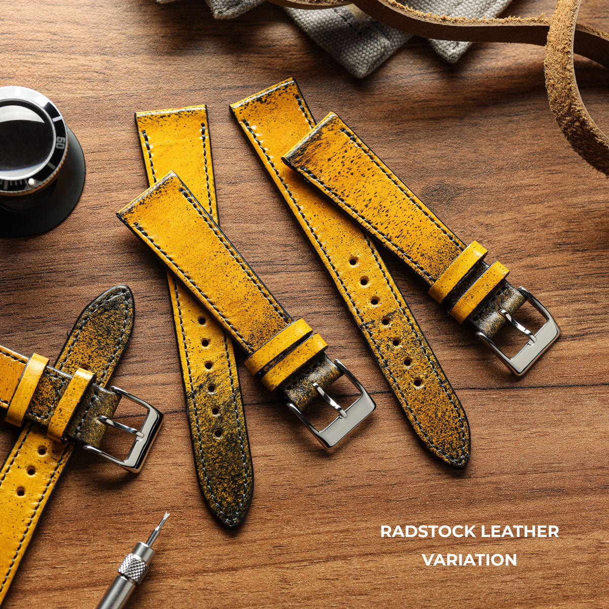 Radstock Vintage Genuine Leather Watch Strap - Vintage Gold